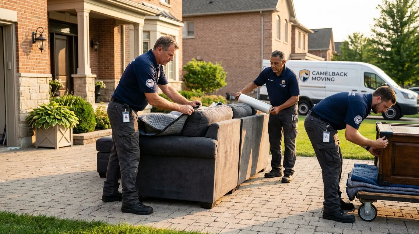 Large estate moving crew wrapping furniture in Walnut Grove, MS